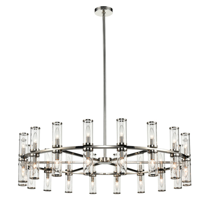 Alora CH309036PNCG 36 Light Chandelier, Clear Glass/Polished Nickel