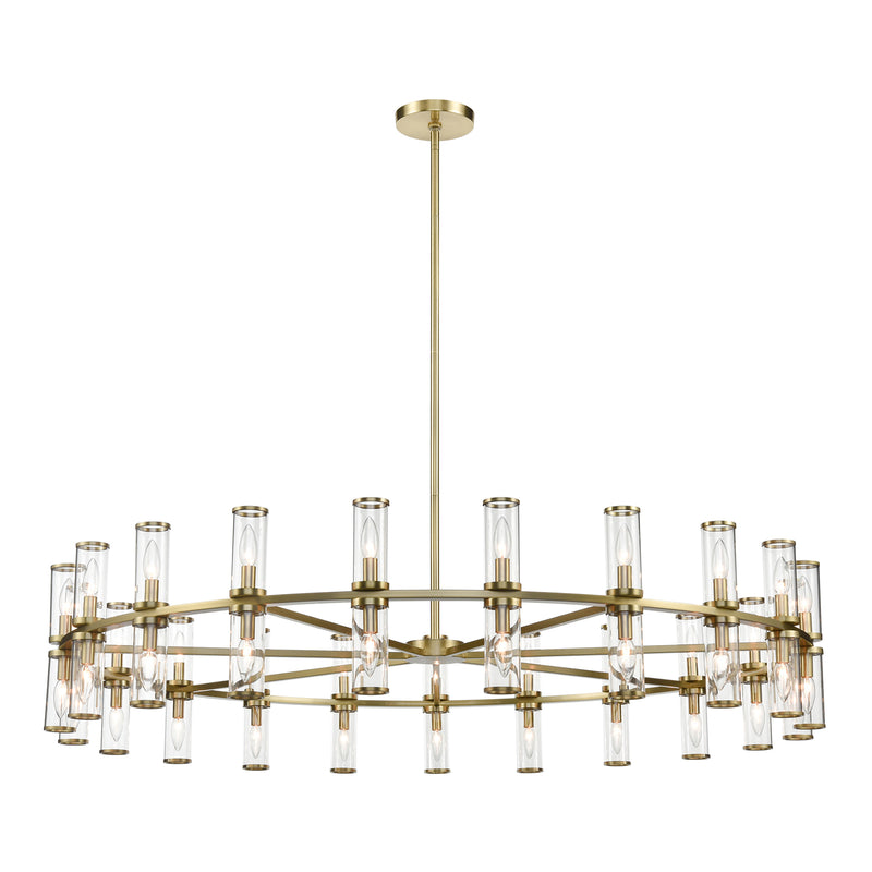 Alora CH309042NBCG 42 Light Chandelier, Clear Glass/Natural Brass