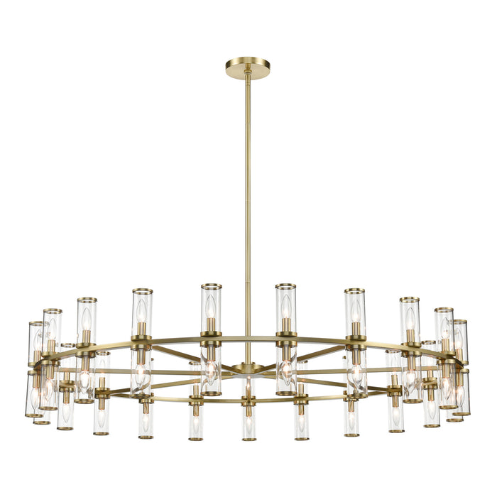 Alora CH309042NBCG 42 Light Chandelier, Clear Glass/Natural Brass
