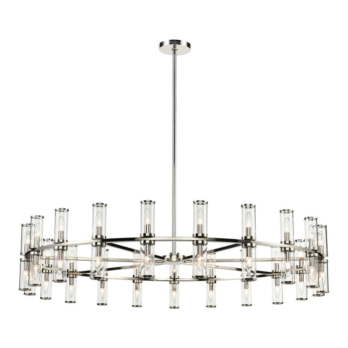 Alora CH309042PNCG 42 Light Chandelier, Clear Glass/Polished Nickel