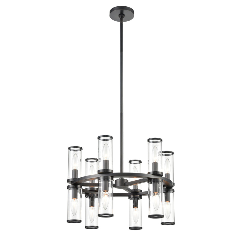 Alora CH309066UBCG 12 Light Chandelier, Clear Glass/Urban Bronze