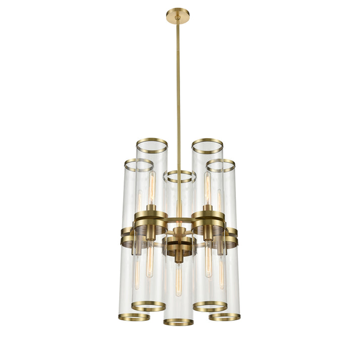 Alora CH311655NBCG Ten Light Chandelier, Clear Glass/Natural Brass