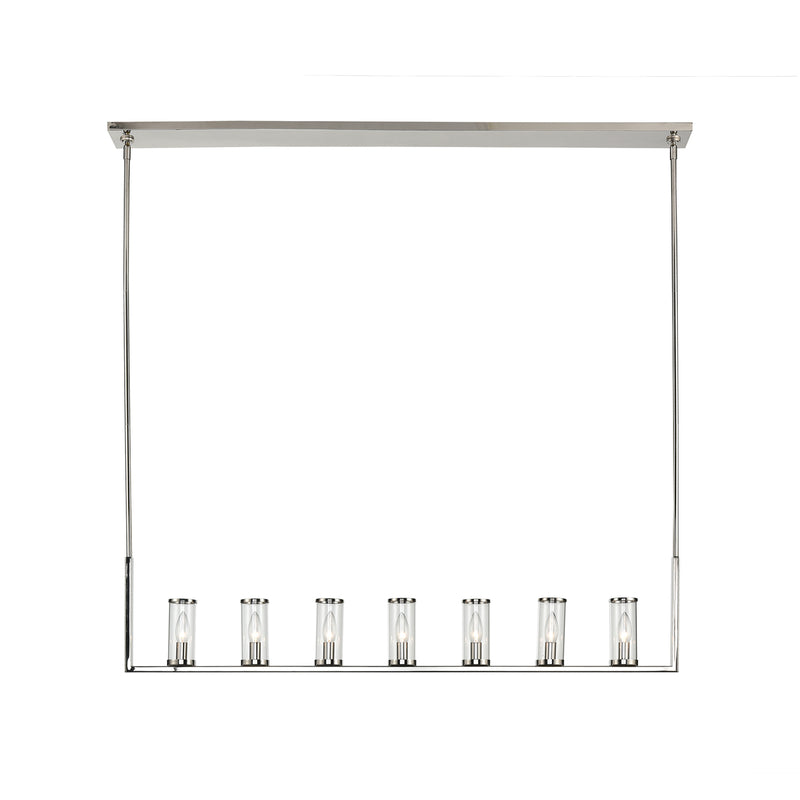 Alora LP309007PNCG Seven Light Island Pendant, Clear Glass/Polished Nickel