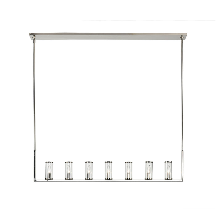 Alora LP309007PNCG Seven Light Island Pendant, Clear Glass/Polished Nickel