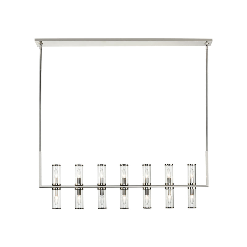 Alora LP309077PNCG 14 Light Island Pendant, Clear Glass/Polished Nickel