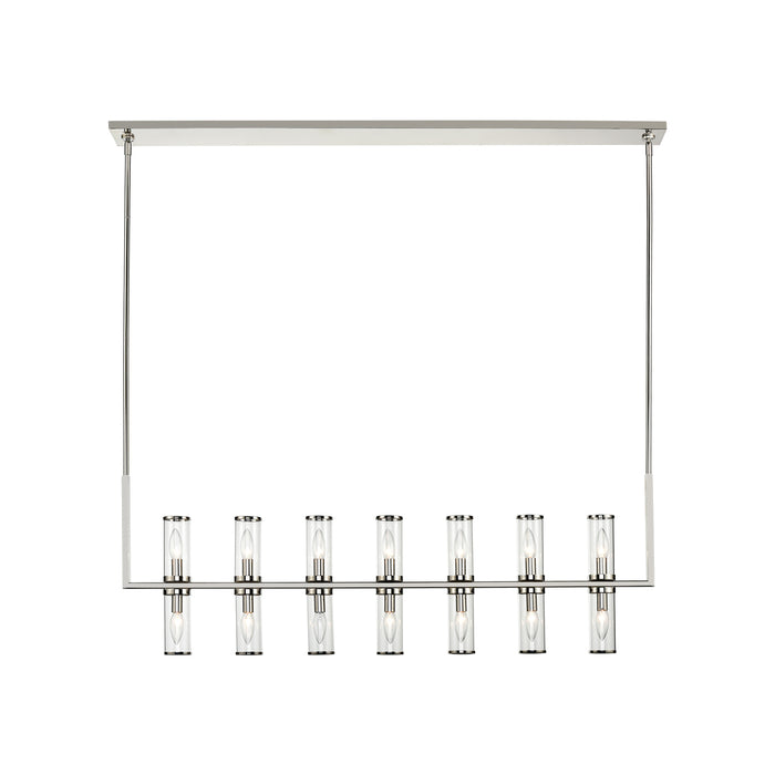 Alora LP309077PNCG 14 Light Island Pendant, Clear Glass/Polished Nickel