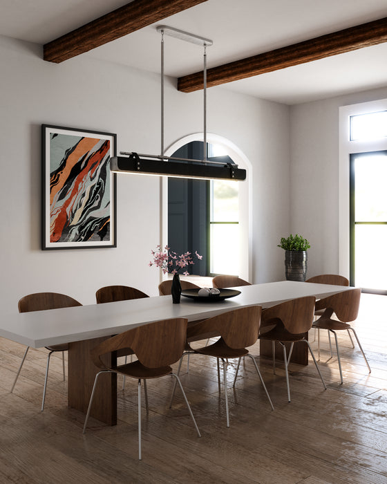 Alora PD307960ANTL LED Island Pendant, Aged Nickel/Tuxedo Leather
