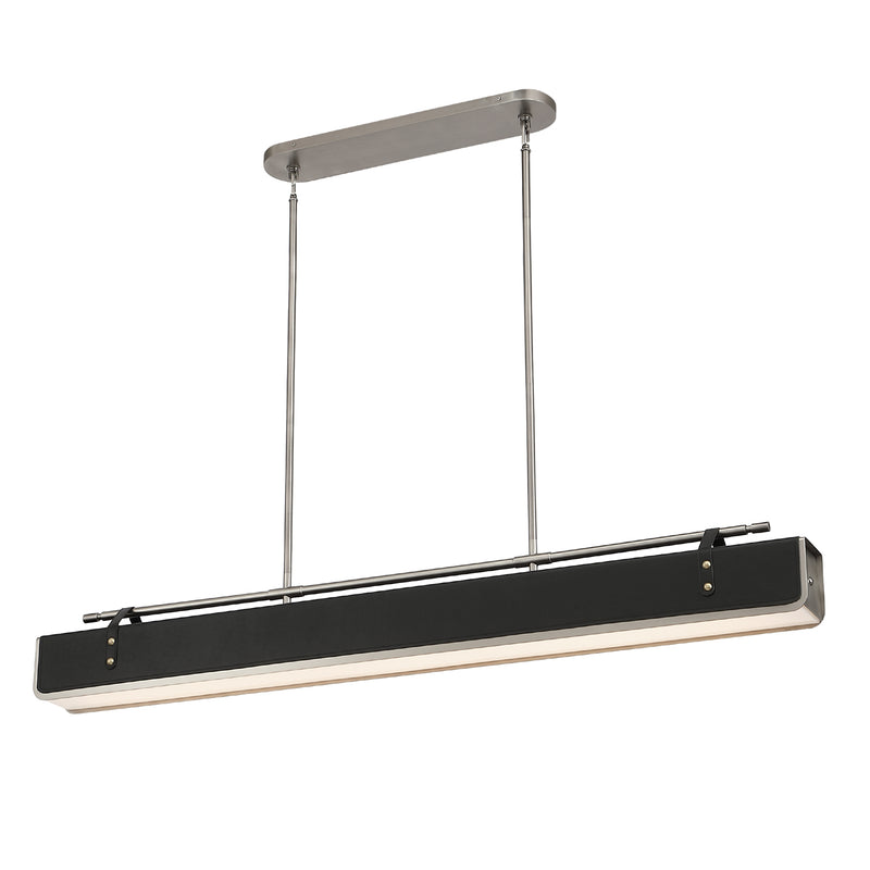 Alora PD307960ANTL LED Island Pendant, Aged Nickel/Tuxedo Leather