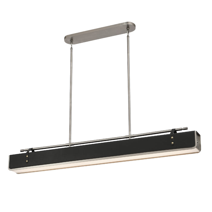 Alora PD307960ANTL LED Island Pendant, Aged Nickel/Tuxedo Leather