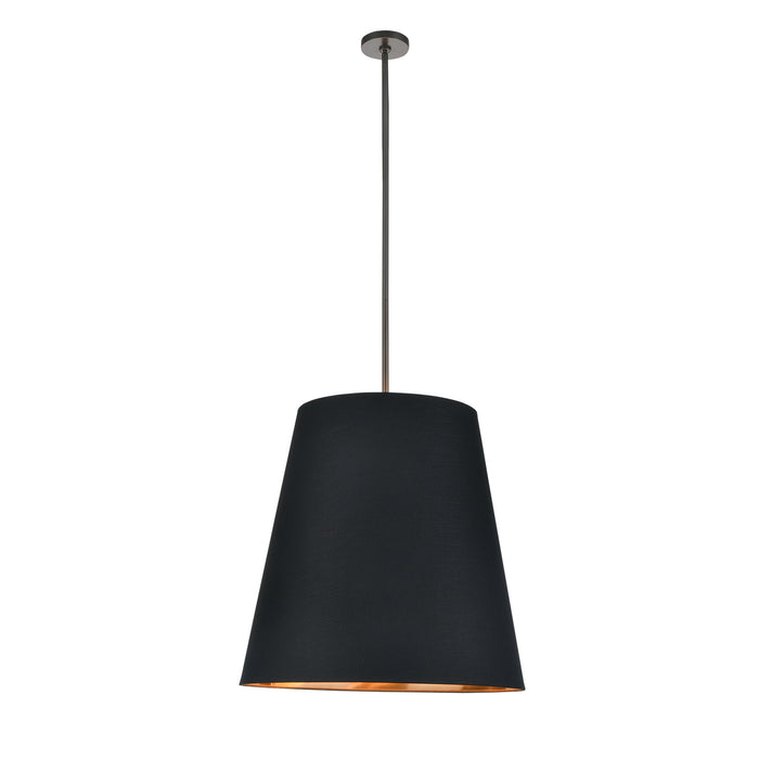 Alora PD311025UBBG Three Light Pendant, Black Linen With Gold Parchment/Urban Bronze
