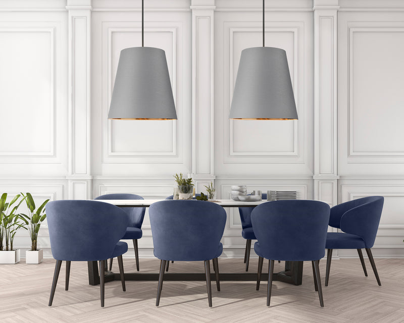 Alora PD311025UBGG Three Light Pendant, Gray Linen With Gold Parchment/Urban Bronze
