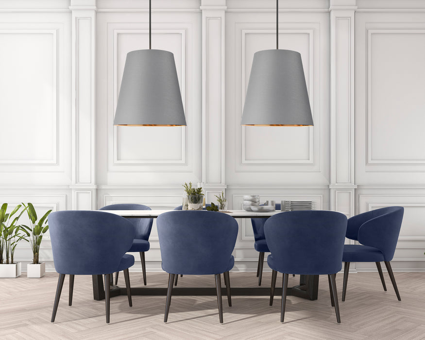 Alora PD311025UBGG Three Light Pendant, Gray Linen With Gold Parchment/Urban Bronze