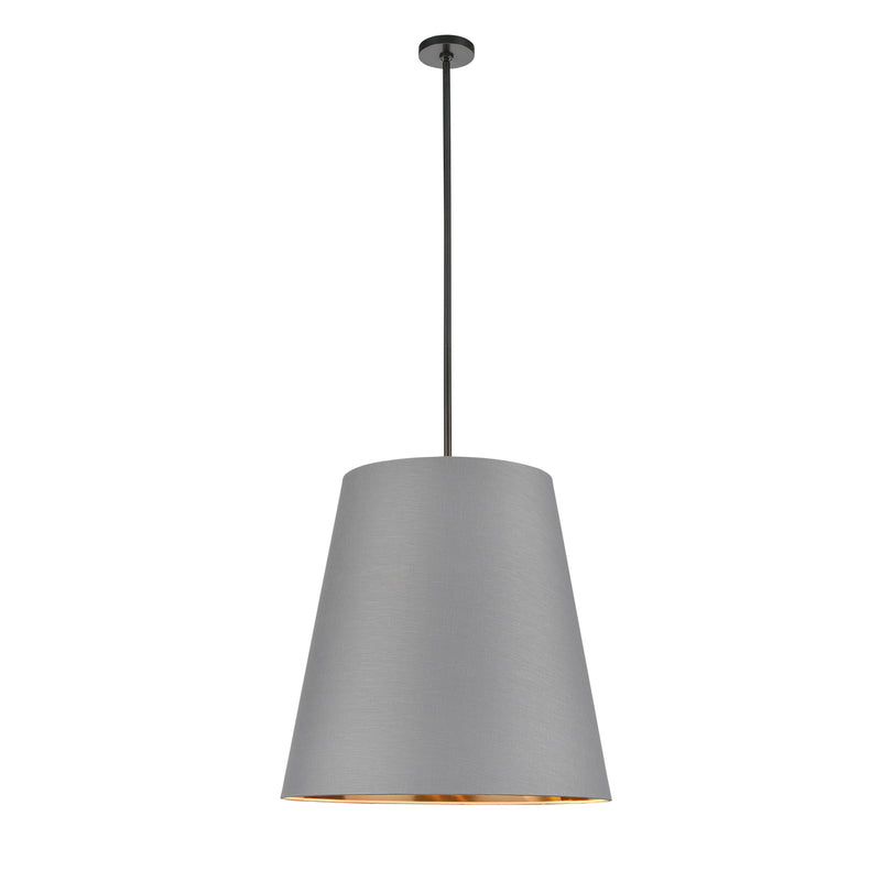 Alora PD311025UBGG Three Light Pendant, Gray Linen With Gold Parchment/Urban Bronze