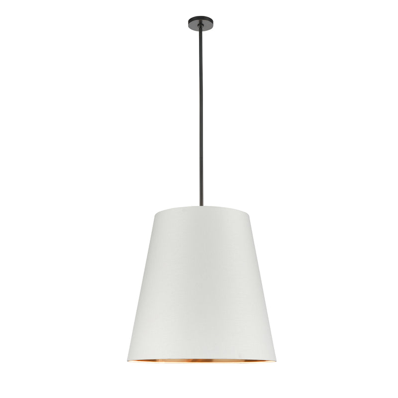 Alora PD311025UBWG Three Light Pendant, Urban Bronze/White Linen With Gold Parchment