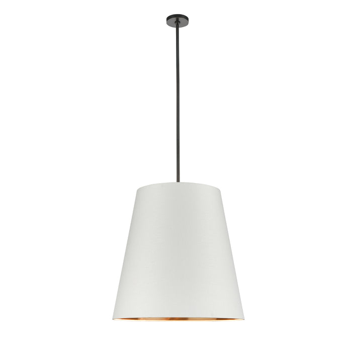 Alora PD311025UBWG Three Light Pendant, Urban Bronze/White Linen With Gold Parchment