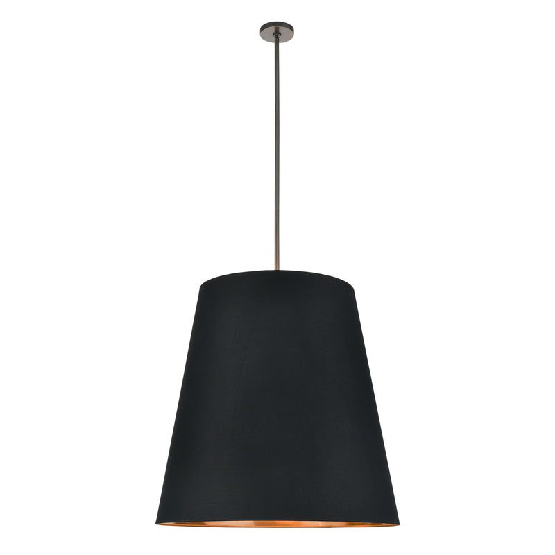 Alora PD311030UBBG Three Light Pendant, Black Linen With Gold Parchment/Urban Bronze