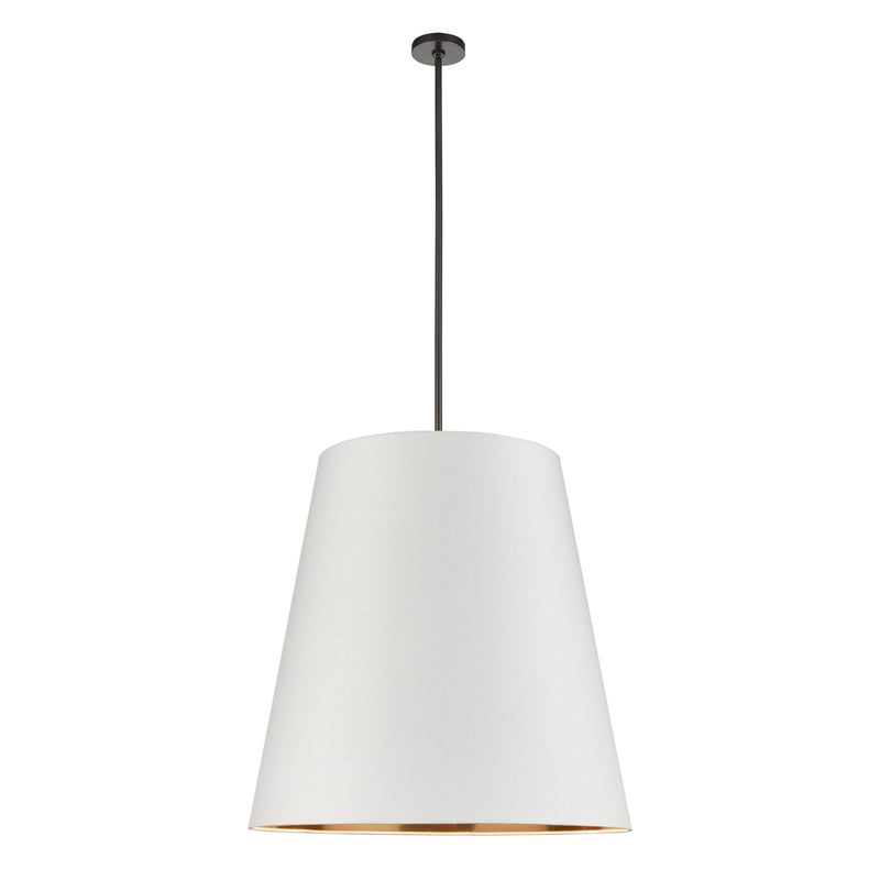 Alora PD311030UBWG Three Light Pendant, Urban Bronze/White Linen With Gold Parchment
