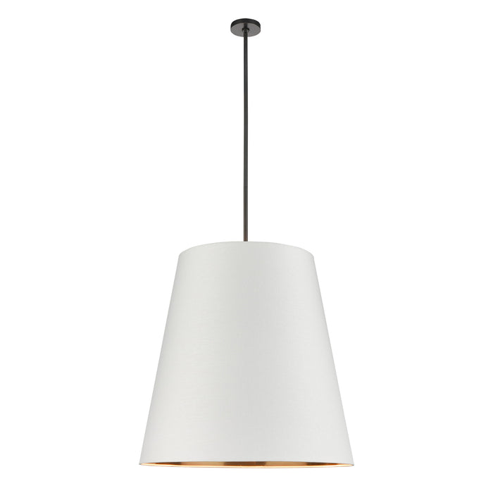 Alora PD311030UBWG Three Light Pendant, Urban Bronze/White Linen With Gold Parchment