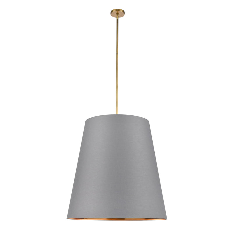 Alora PD311030VBGG Three Light Pendant, Gray Linen With Gold Parchment/Vintage Brass