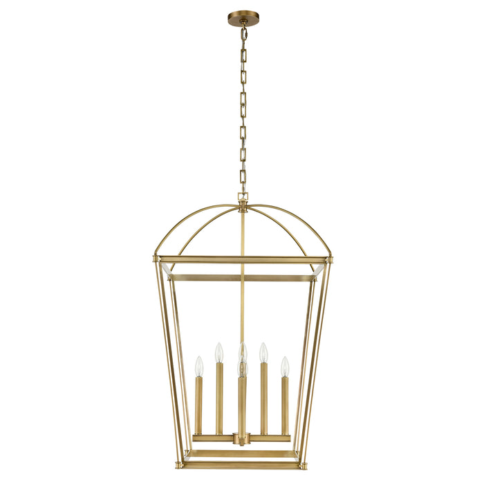 Alora PD312224VB Eight Light Foyer Pendant, Vintage Brass
