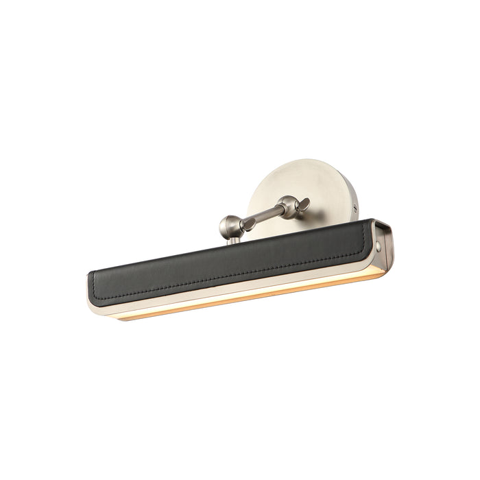 Alora PL307912ANTL LED Wall Sconce, Aged Nickel/Tuxedo Leather
