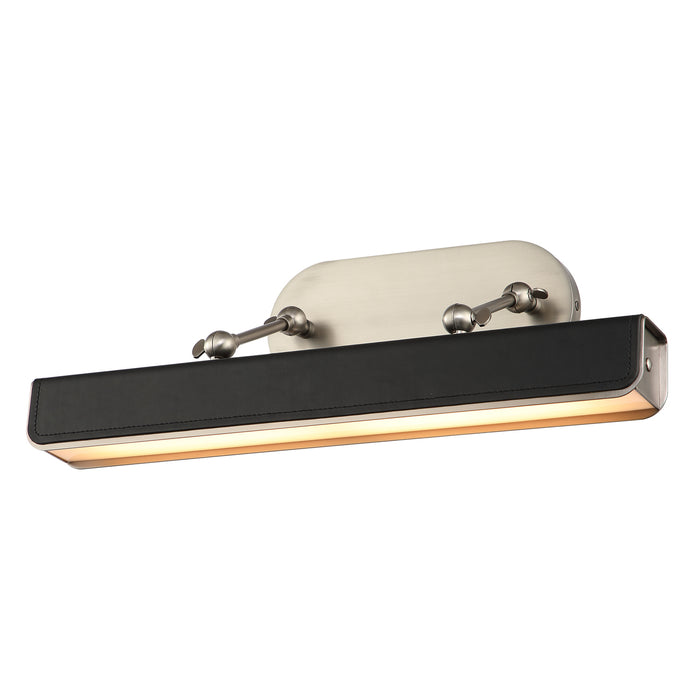 Alora PL307919ANTL LED Wall Sconce, Aged Nickel/Tuxedo Leather