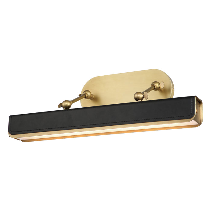 Alora PL307919VBTL LED Wall Sconce, Vintage Brass/Tuxedo Leather