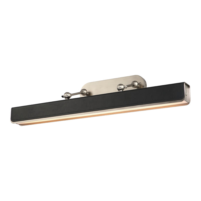 Alora PL307931ANTL LED Wall Sconce, Aged Nickel/Tuxedo Leather