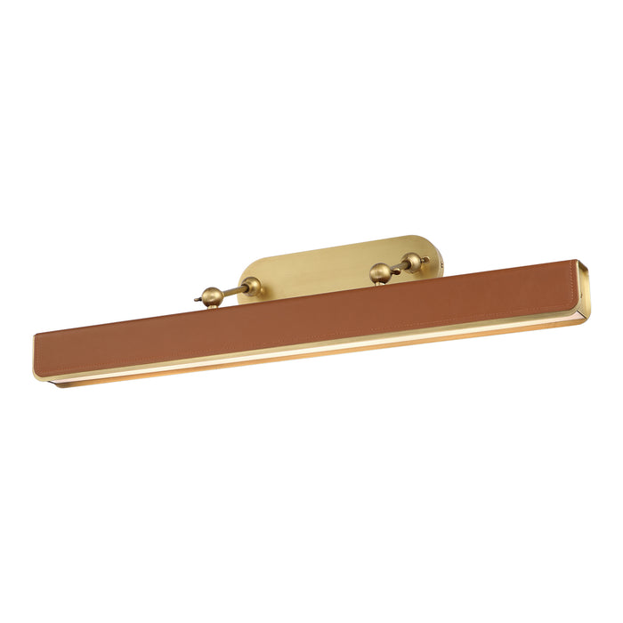 Alora PL307931VBCL LED Wall Sconce, Vintage Brass/Cognac Leather
