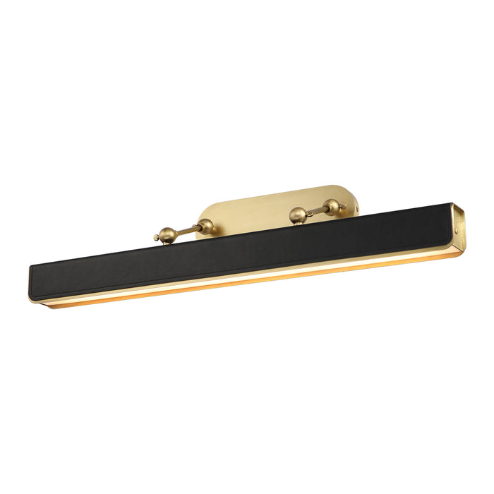 Alora PL307931VBTL LED Wall Sconce, Vintage Brass/Tuxedo Leather