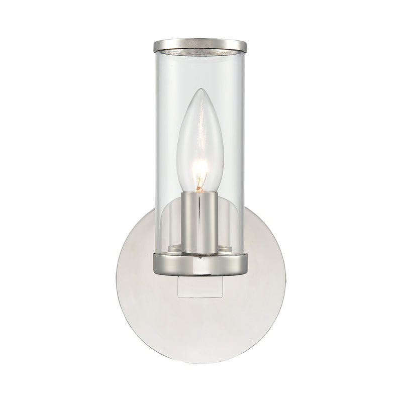 Alora WV309001PNCG One Light Wall Sconce, Clear Glass/Polished Nickel