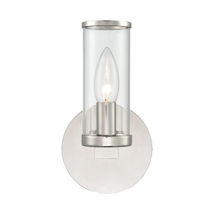 Alora WV309001PNCG One Light Wall Sconce, Clear Glass/Polished Nickel