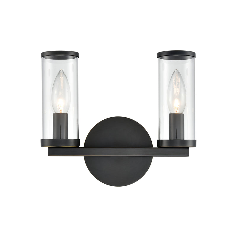 Alora WV309022UBCG Two Light Bathroom Fixture, Clear Glass/Urban Bronze