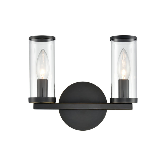 Alora WV309022UBCG Two Light Bathroom Fixture, Clear Glass/Urban Bronze