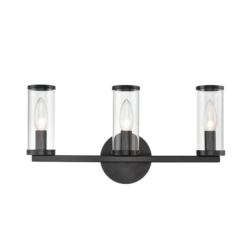 Alora WV309033UBCG Three Light Bathroom Fixture, Clear Glass/Urban Bronze