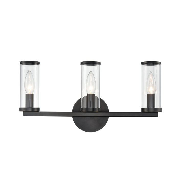 Alora WV309033UBCG Three Light Bathroom Fixture, Clear Glass/Urban Bronze