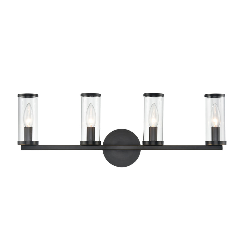 Alora WV309044UBCG Four Light Bathroom Fixture, Clear Glass/Urban Bronze