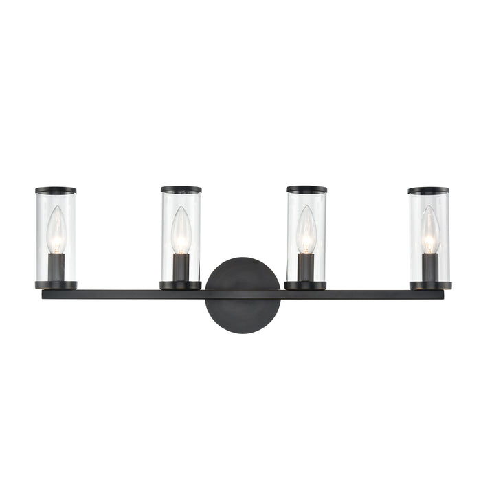 Alora WV309044UBCG Four Light Bathroom Fixture, Clear Glass/Urban Bronze