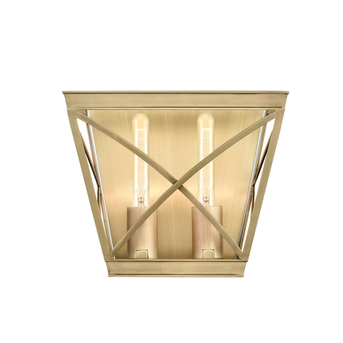 Alora WV309602VB Two Light Bathroom Fixture, Vintage Brass