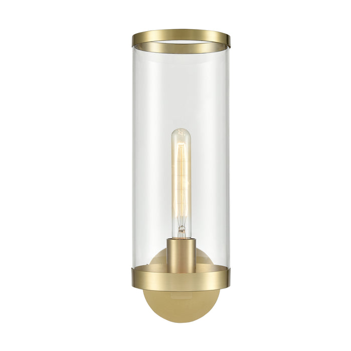 Alora WV311601NBCG One Light Bathroom Fixture, Clear Glass/Natural Brass