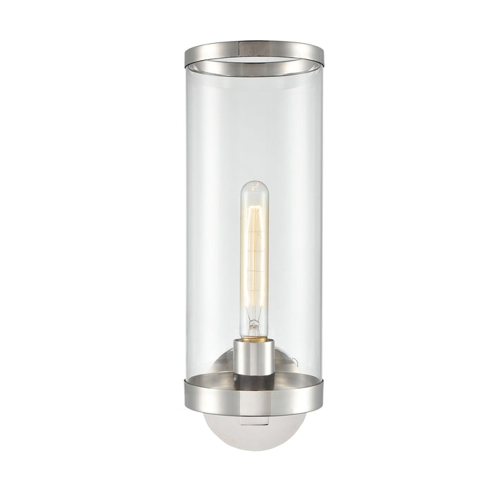 Alora WV311601PNCG One Light Bathroom Fixture, Clear Glass/Polished Nickel