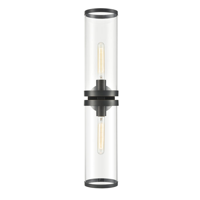 Alora WV311602UBCG Two Light Bathroom Fixture, Clear Glass/Urban Bronze