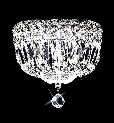 James R. Moder 92308S22 Three Light Flush Mount, Silver