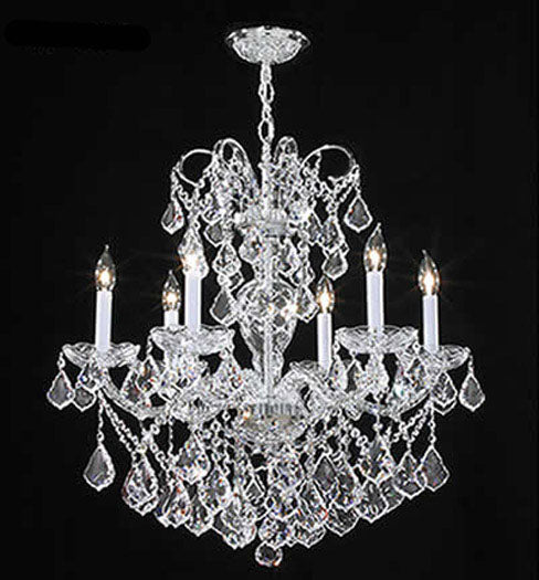 James R. Moder 94206S22 Six Light Chandelier, Silver