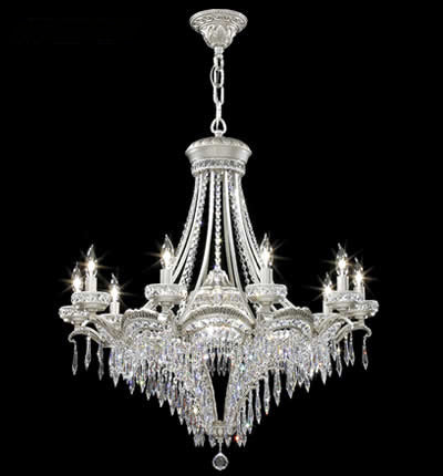 James R. Moder 94350PW00 12 Light Chandelier, Pewter