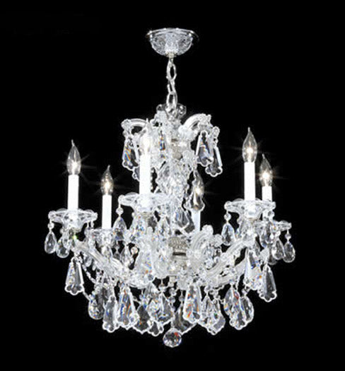 James R. Moder 94716S22 Six Light Chandelier, Silver
