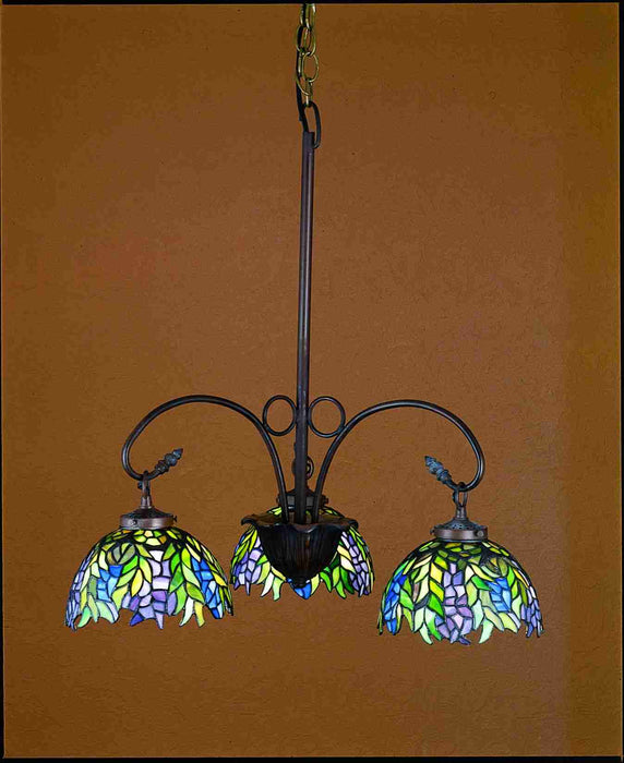 Meyda Tiffany 27415 Three Light Chandelier, Mahogany Bronze