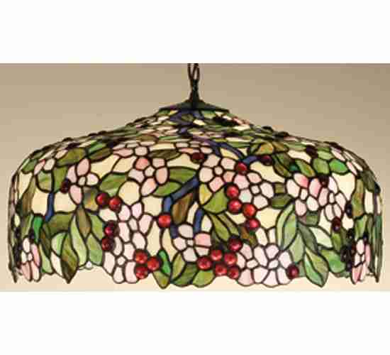 Meyda Tiffany 47906 Three Light Pendant, Beige Pink Red