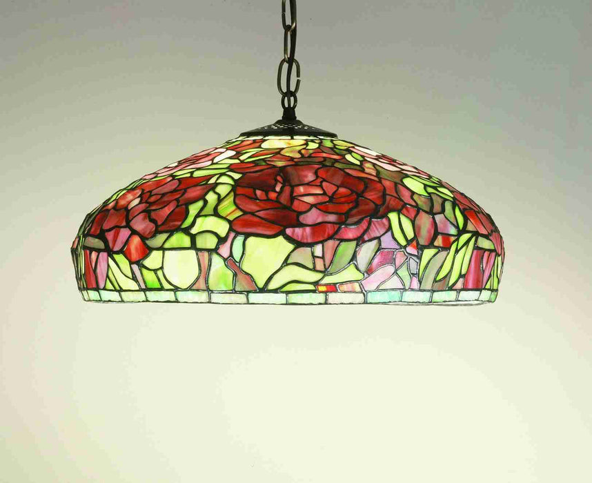 Meyda Tiffany 51860 One Light Pendant, Burgundy Pink Seafoam