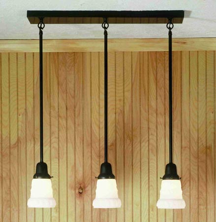 Meyda Tiffany 56706 Three Light Island Pendant, Craftsman